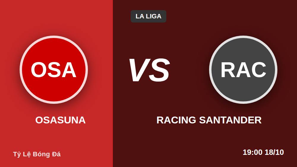 Osasuna vs Racing Santander: Chuyên gia bóc kèo El Sadar 18/10
